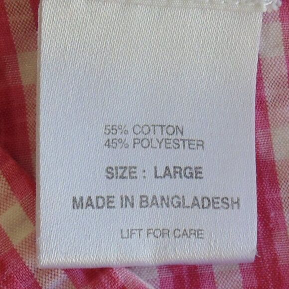 MICKEY & CO Nightgown, L, Pink Seersucker, Button front w/Logo, Short sleeves - Picture 13 of 13